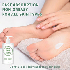 60% Urea Cream pump application demonstrating precise, mess-free use on rough areas