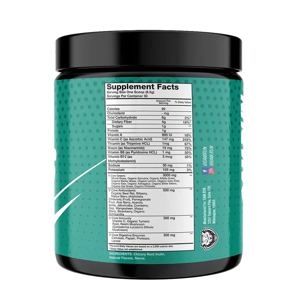 Serving scoop of organic greens powder