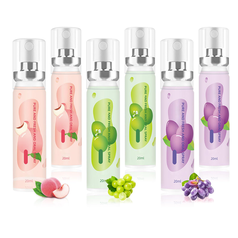 Front view of the 6PCS fruit mouth spray set