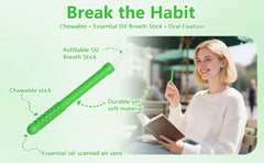 Chewable sticks with flat-gravity base for desk use