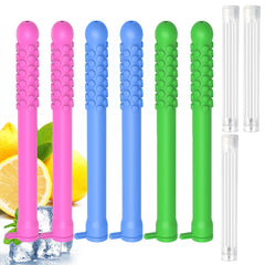 Front view of 6pcs flavored chewable sticks with essential oil
