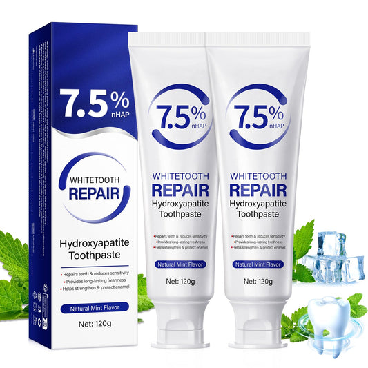 Front view of 7.5% Hydroxyapatite Toothpaste 2Pack