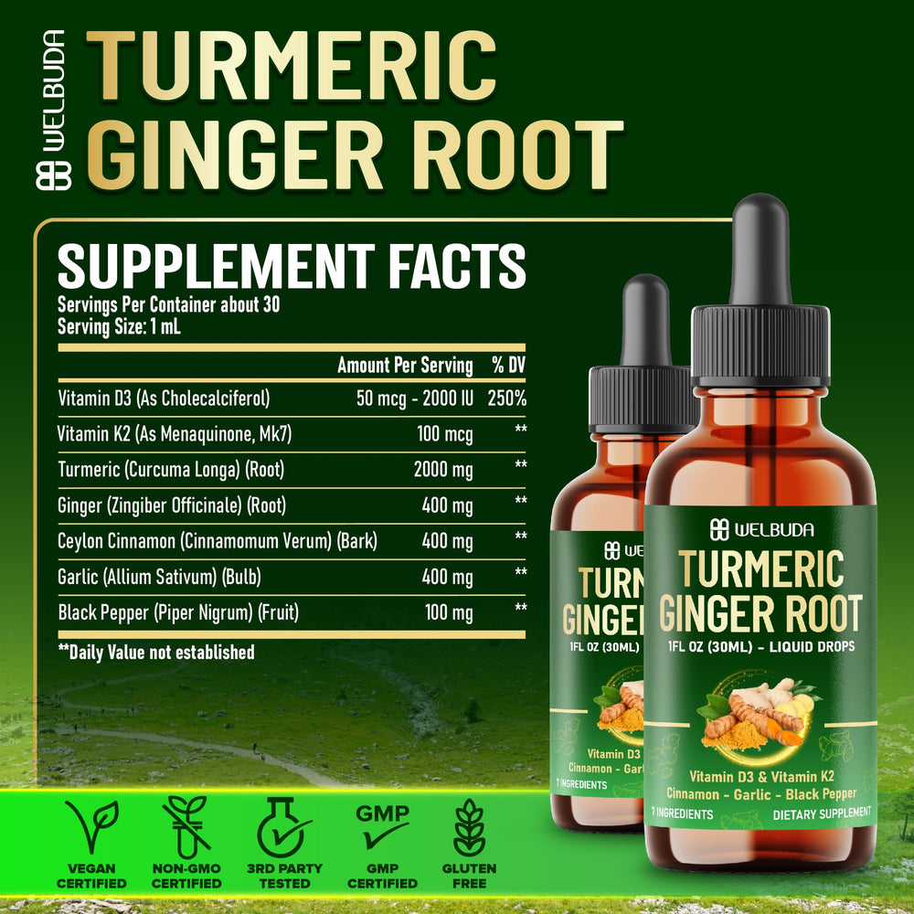 Ingredients include turmeric, ginger, cinnamon, garlic
