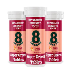 8Greens Supergreens tablets in a jar front view showing compact daily greens benefits