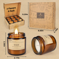 Side view of 3.5 oz amber jar soy candles