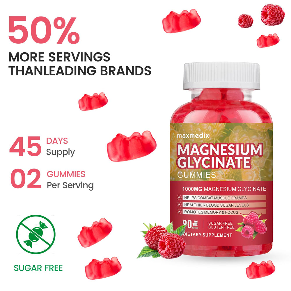 90 count peach magnesium glycinate gummies bottle