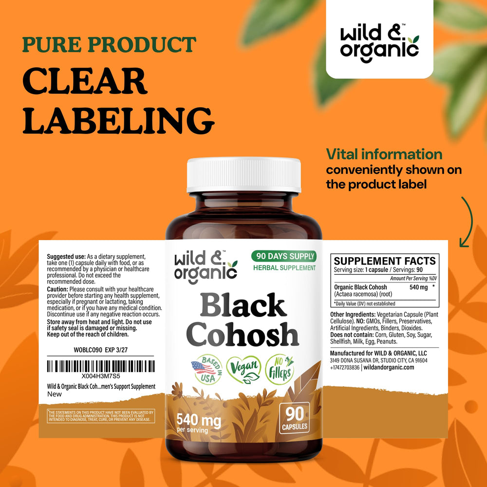 90-day supply of Black Cohosh capsules bottle