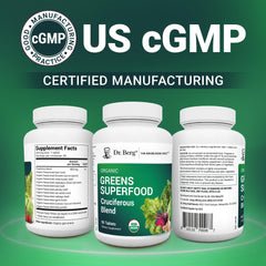 90-count bottle of Dr. Berg's Greens Superfood