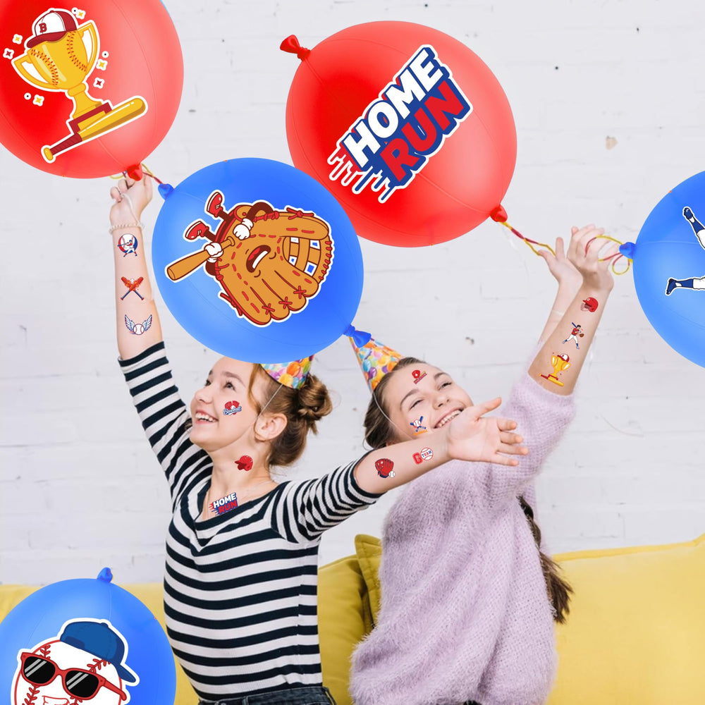 91balloons baseball tattoos pre-cut for quick, mess-free party fun