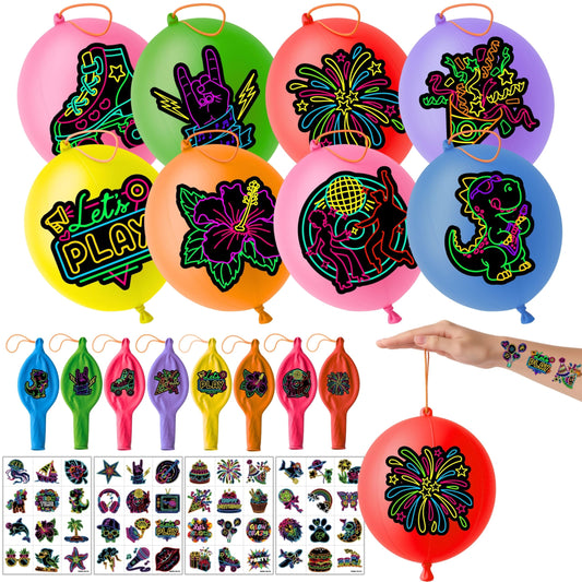 91BALLOONS neon punch balloons in 18-inch size for energetic party decorations.