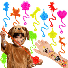 91STICKYHAND dog stick hands in bright colors for party favors and kid-friendly fun.