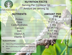 Guduchi powder with container and scoop