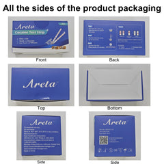 Areta Cocaine Test Strip kit contents (strip, cups, instructions)