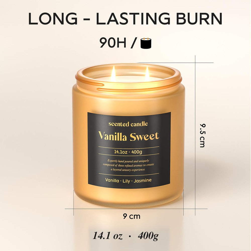 CHILLFLAME Vanilla Candle 14.1 oz dual-wick burn