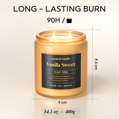 CHILLFLAME Vanilla Candle 14.1 oz dual-wick burn