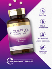 Non-GMO assurance seal on Carlyle B-Complex packaging