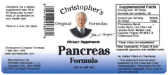 Proudly made in the USA – Christopher's Pancreas Formula Extract bottle label