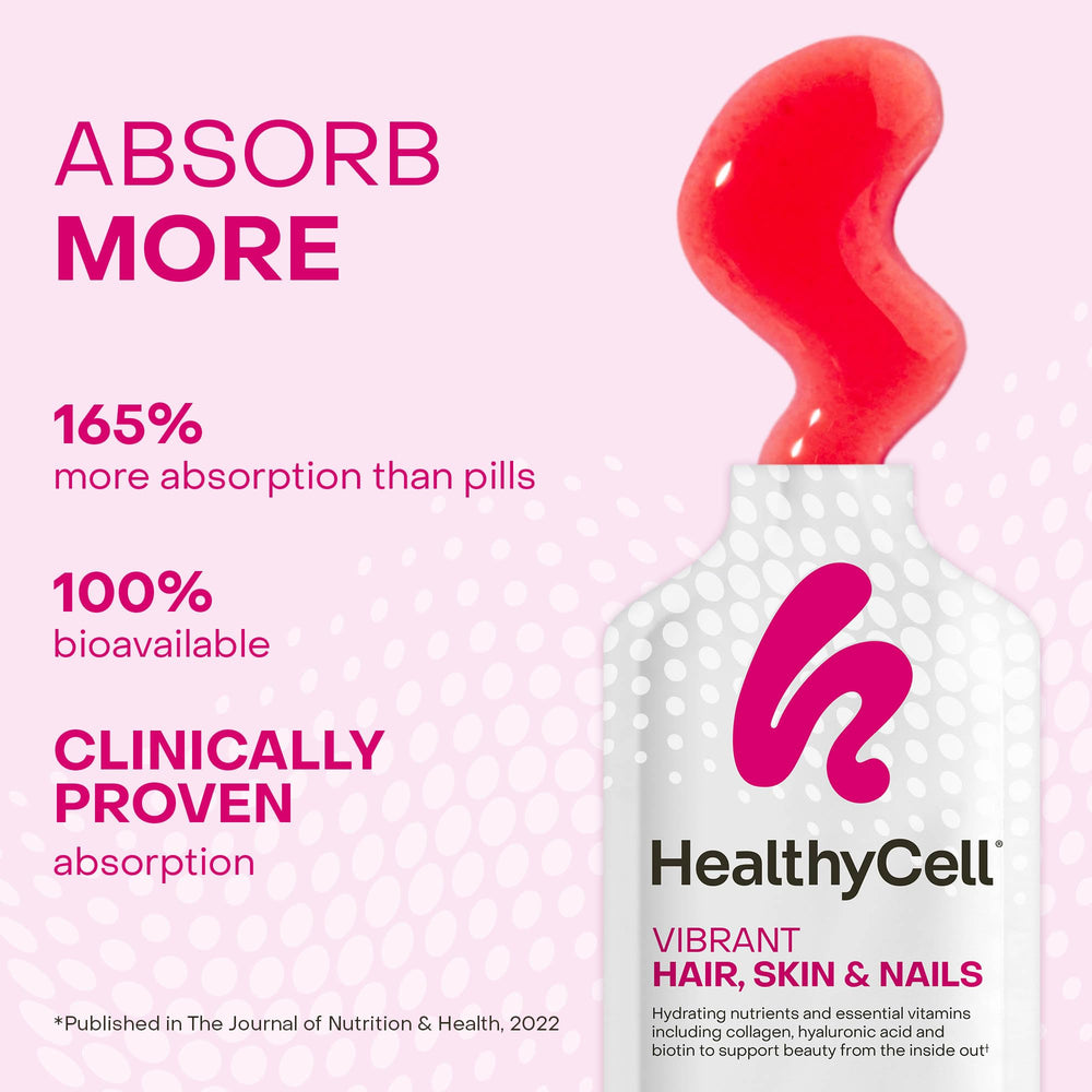 Back view showing nutrition panel on HealthyCell 30-gel pack
