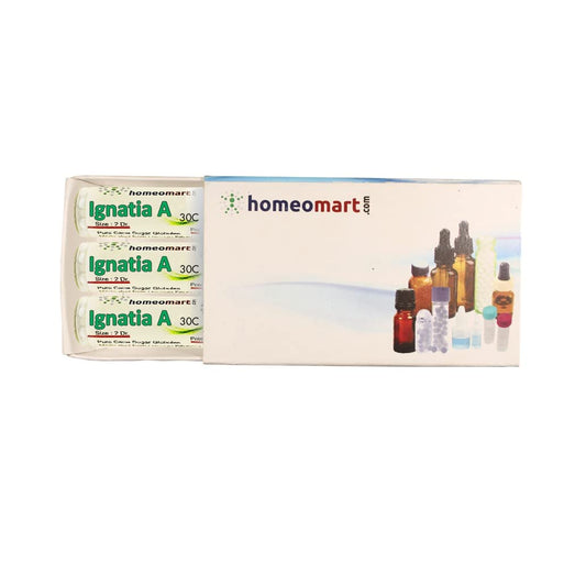 Ignatia Amara Homeopathy pellets in 30C potency, 2-dram glass vial
