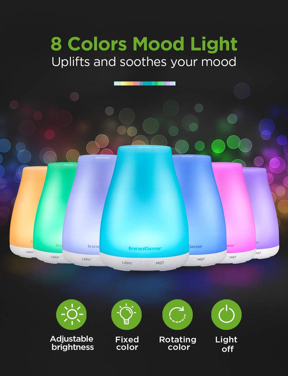 Auto-off feature indicator on InnoGear diffuser