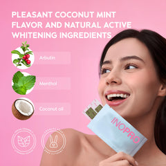 Enamel-safe, peroxide-free whitening action illustration