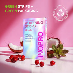 Coconut mint flavored whitening strip in packaging