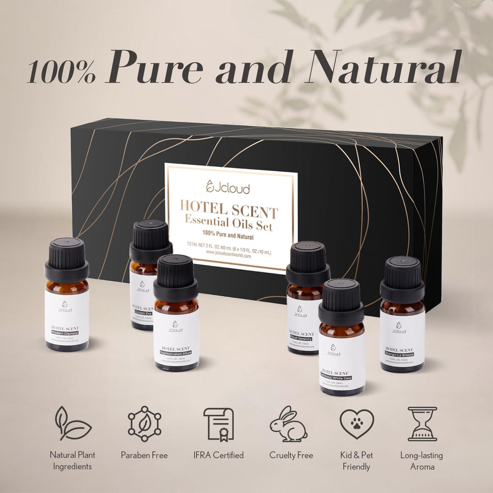 Close-up of JCLOUD premium essential oils
