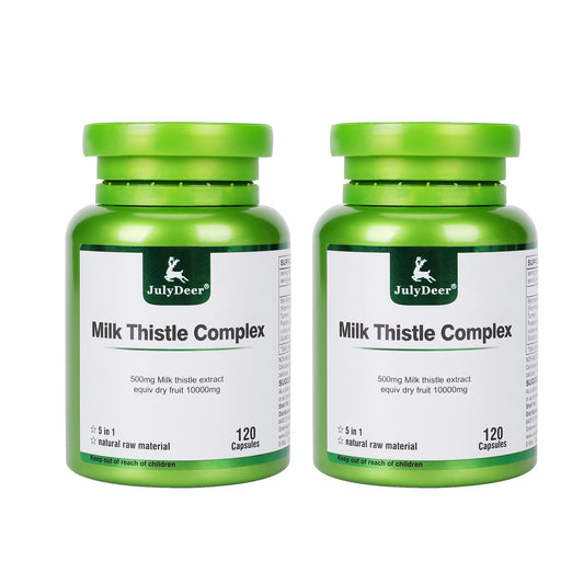 JulyDeer Milk Thistle 2-bottle package front view