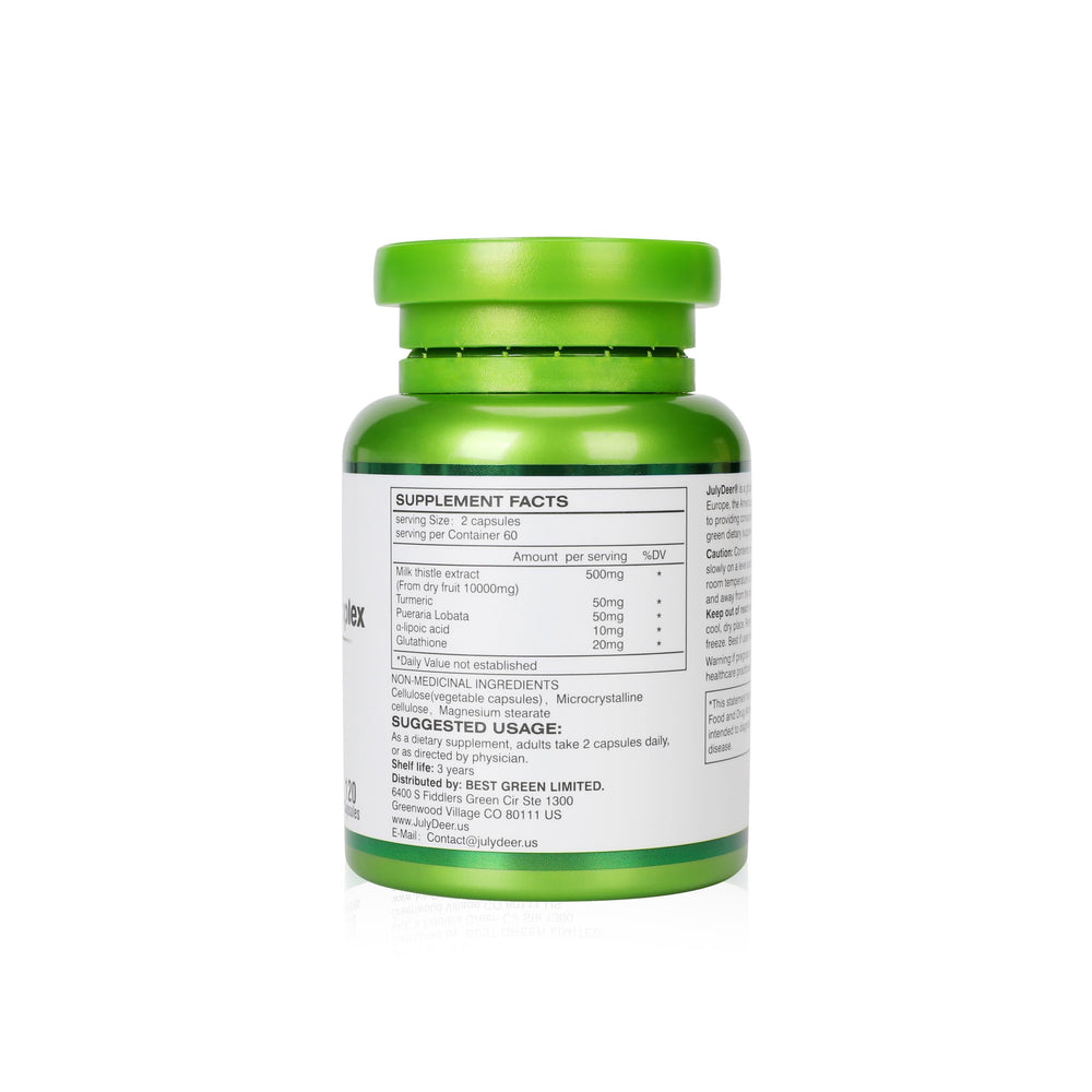 Milk Thistle extract and accompanying ingredients illustration