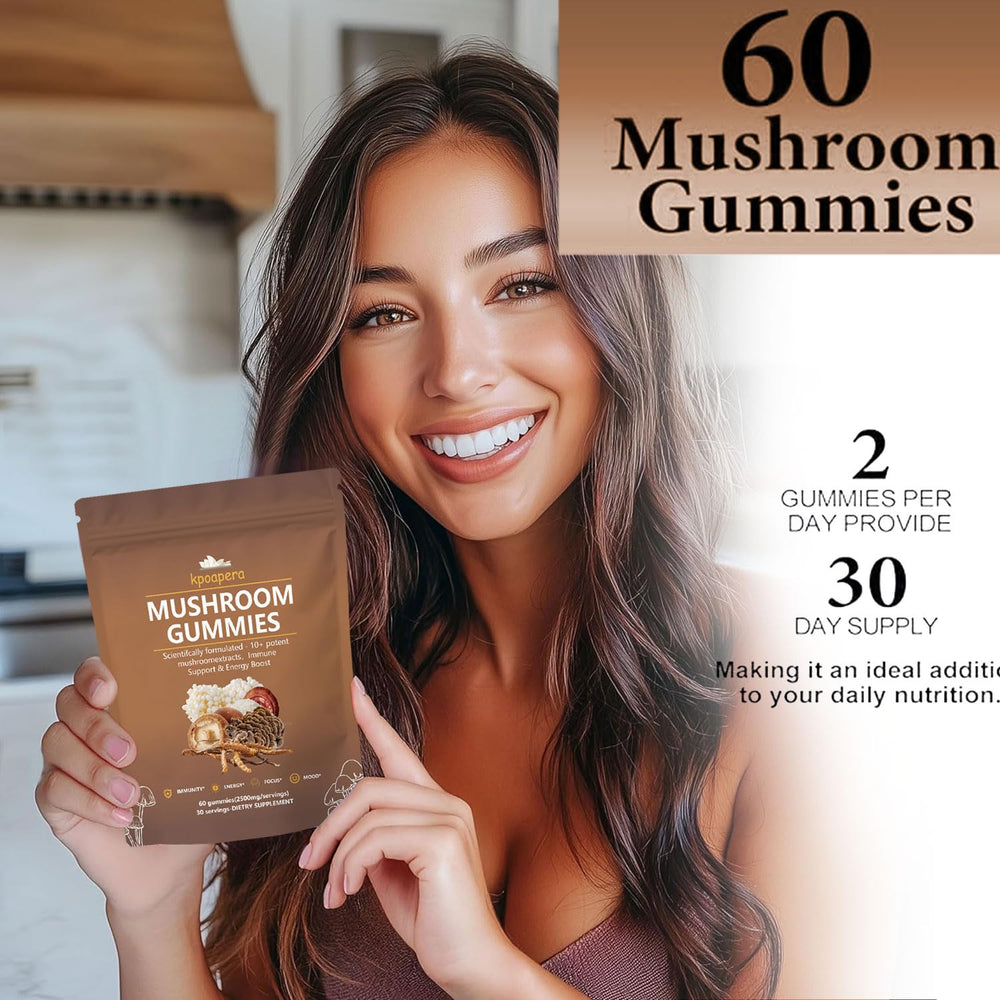 Ingredients panel for KPOAPERA mushroom gummies