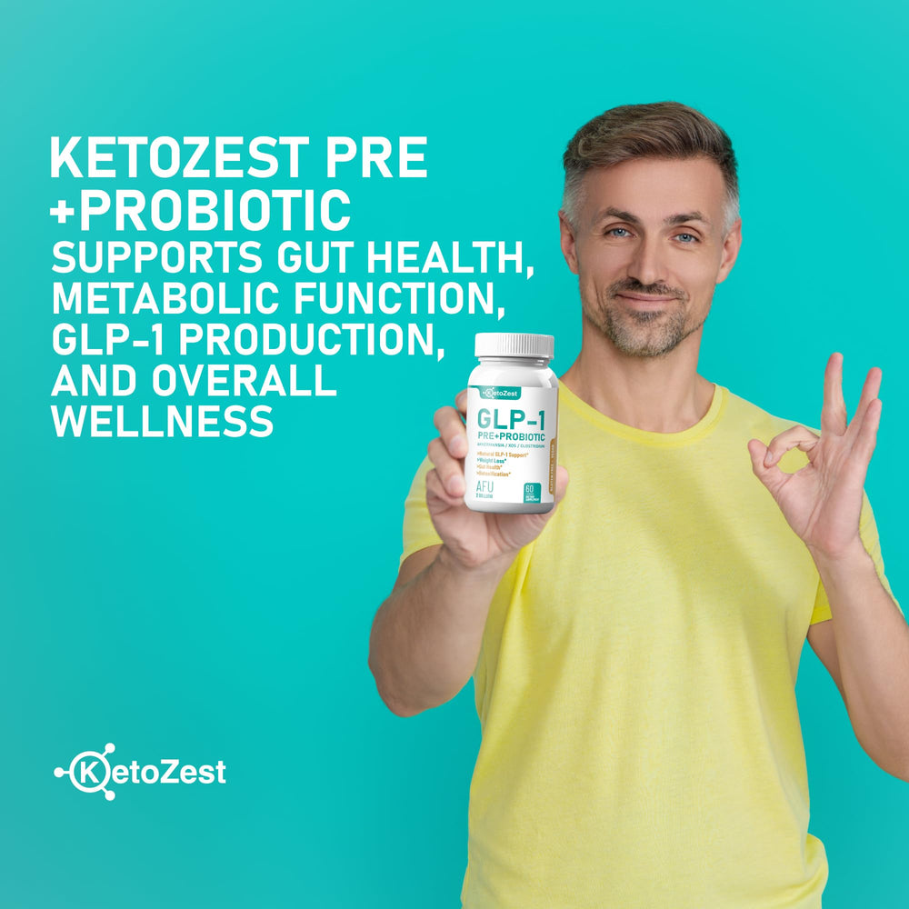 Daily dose of KetoZest GLP-1 probiotic bottle