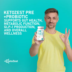 Daily dose of KetoZest GLP-1 probiotic bottle