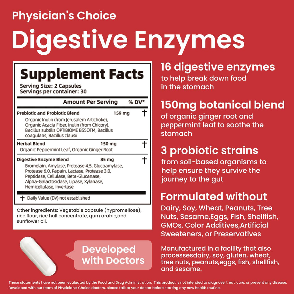 Probiotic and digestive enzyme supplement packaging