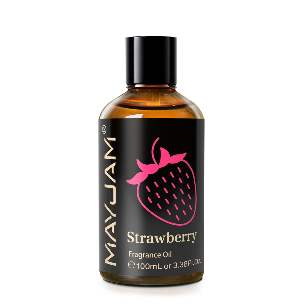 Amber glass bottle with dropper for MAYJAM Strawberry Fragrance Oil 100ml