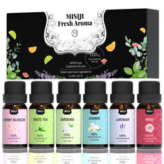 MISIJI 6 x 10ml essential oil bottles arranged in a row