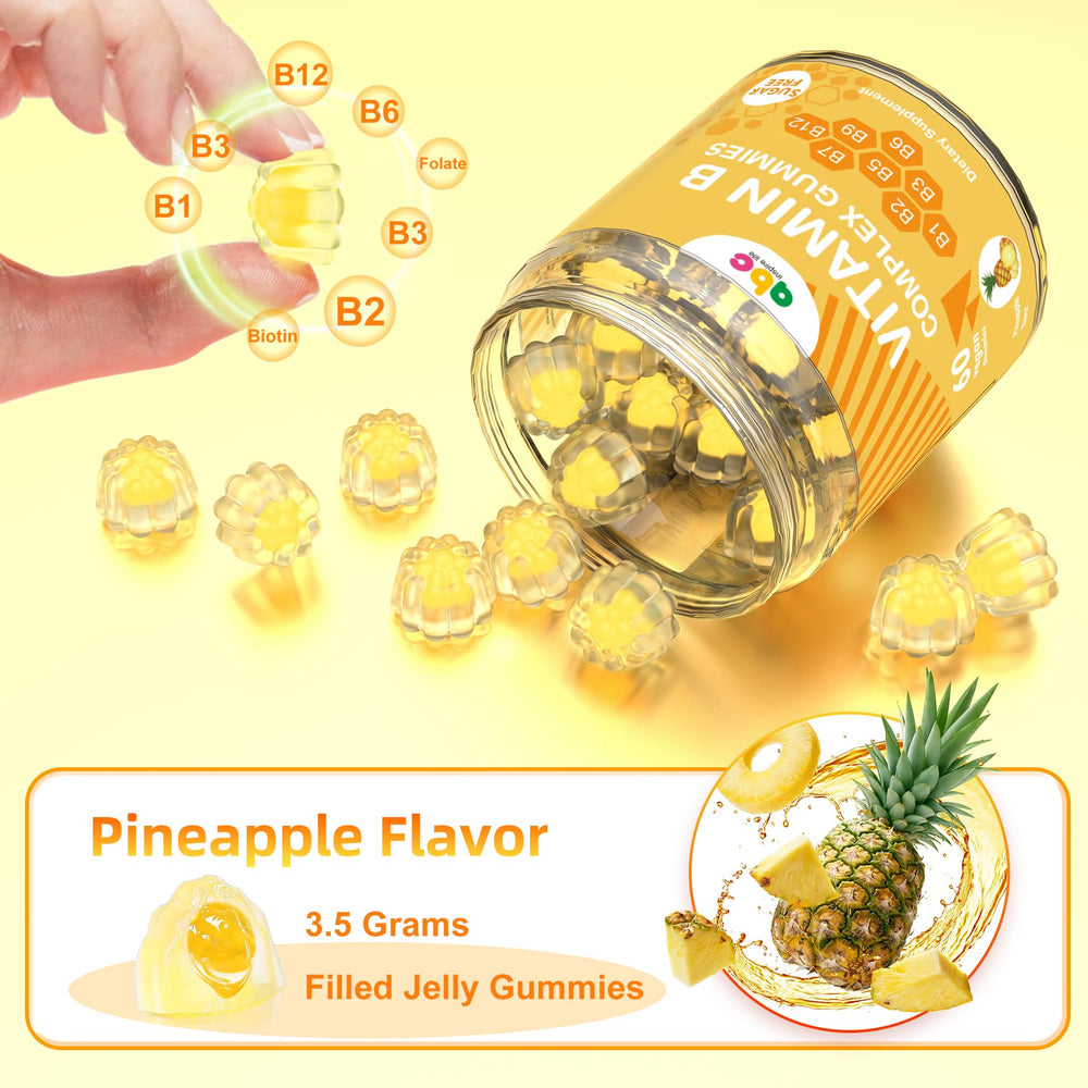Vegan and Non-GMO label for NEWOLITE B Complex Gummies