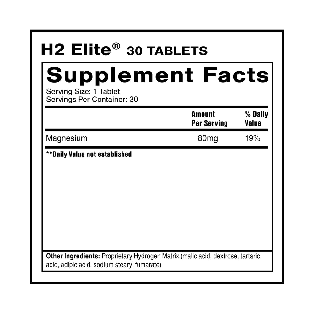 Dissolving H2 Elite tablets in water