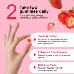 Vceeoy Women's Vitamin Gummies Strawberry flavor bottle with gummies