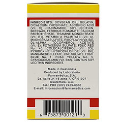 Close up of Vital Fuerte nutrition label