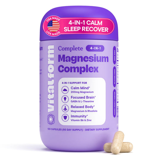 VitalForm Magnesium Glycinate bottle with 100 vegan capsules