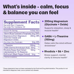 Close-up of Magnesium Glycinate 200mg blend label