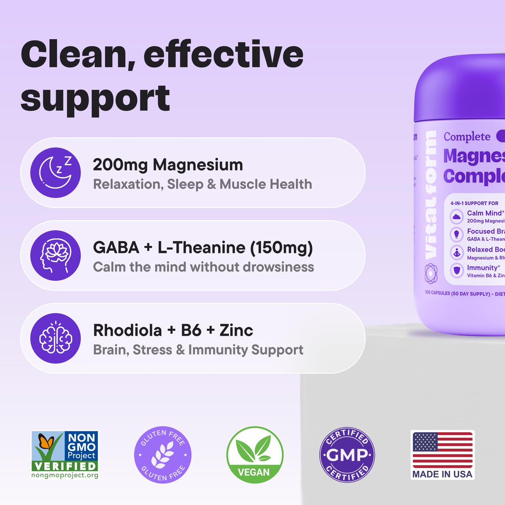 GABA and L-Theanine icons representing calm and focus
