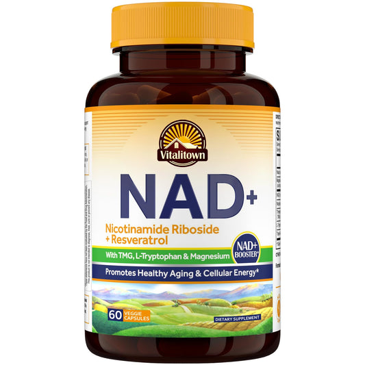 Vitalitown NAD Supplement bottle with 60 capsules