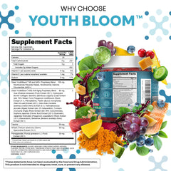 Close-up of the product label on Youth Bloom NAD+ Gummies