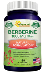 aSquared Nutrition Berberine 1000mg bottle with 180 veggie capsules