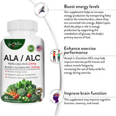 Close-up of AAMATEC LIFE ALA/ALC ingredients label
