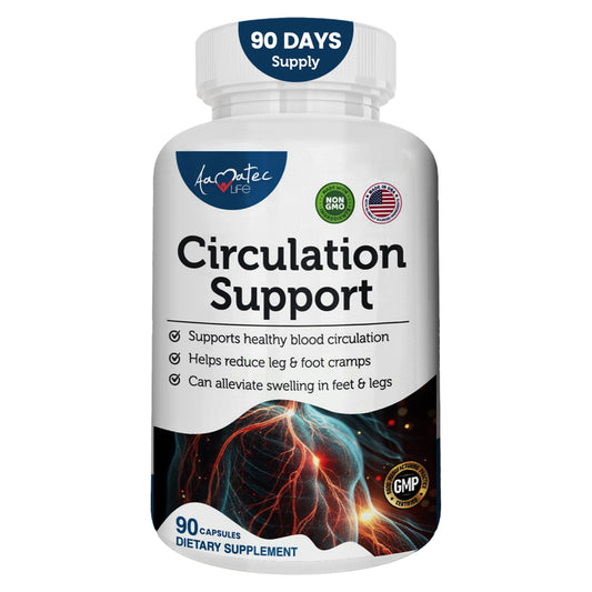 AAMATEC LIFE blood circulation support bottle and label