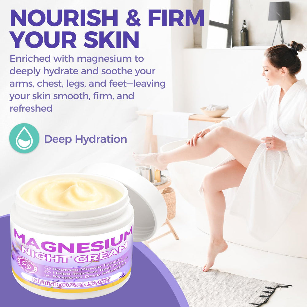 Close-up of the creamy magnesium cream texture