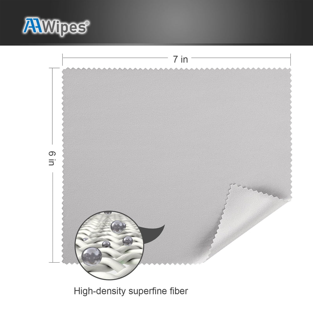 Cleaning a phone screen with an AAWipes microfiber cloth