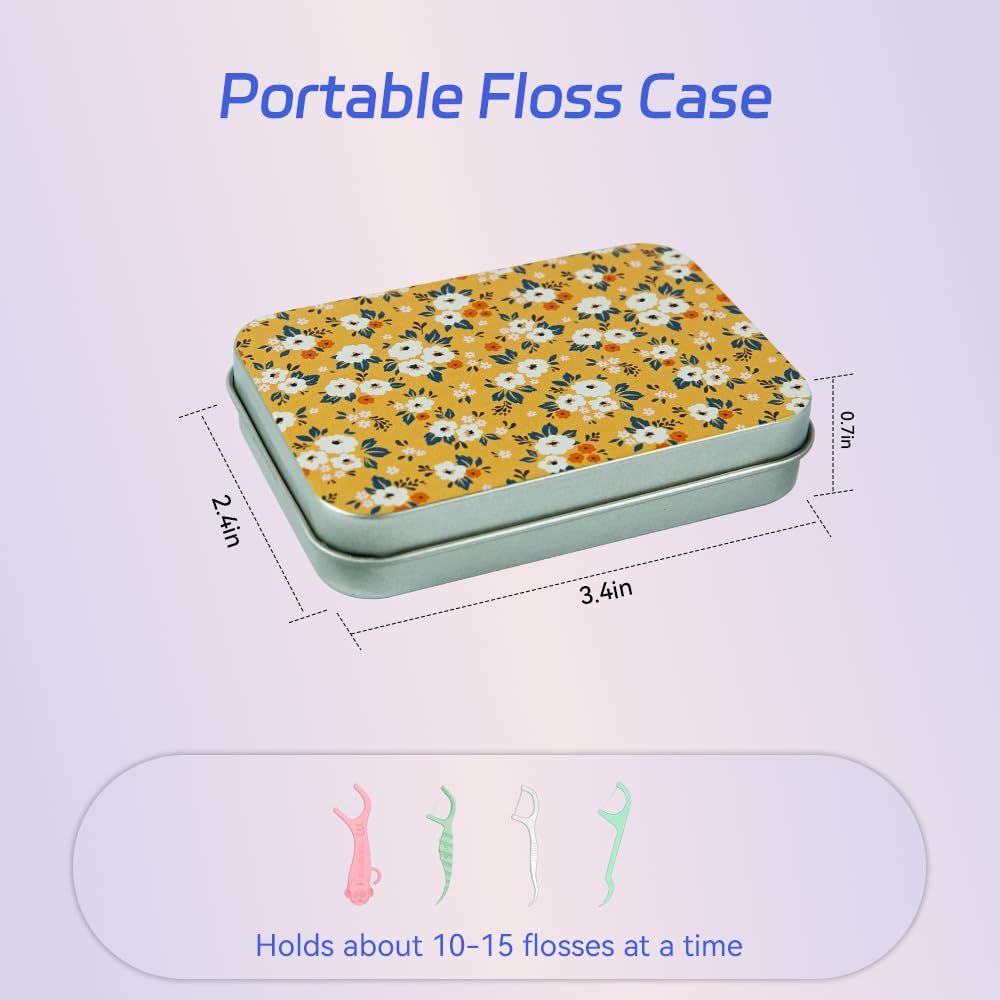 Close-up of flip-cover dental floss case